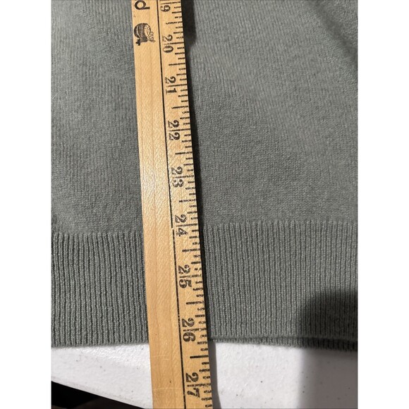 Nordstrom 100% Cashmere Sweater Mens Large Green/Gray Crewneck Pullover - Picture 9 of 11